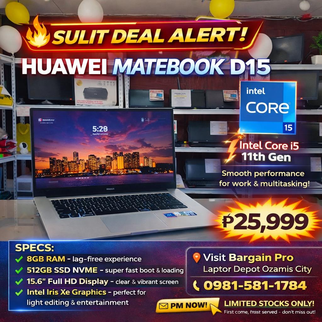 Huawei MateBook D15 i5 Ozamiz – Bargain Laptop Deal
